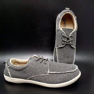 GECKO MAN WALK HERO Arch Support Gray Canvas Loafers Men's Size 10